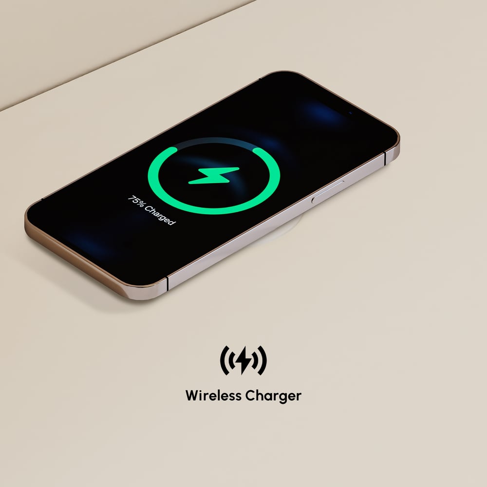 Comodino Smart Flottante in Pelle Humply con 2 Cassetti Immagine della finestra