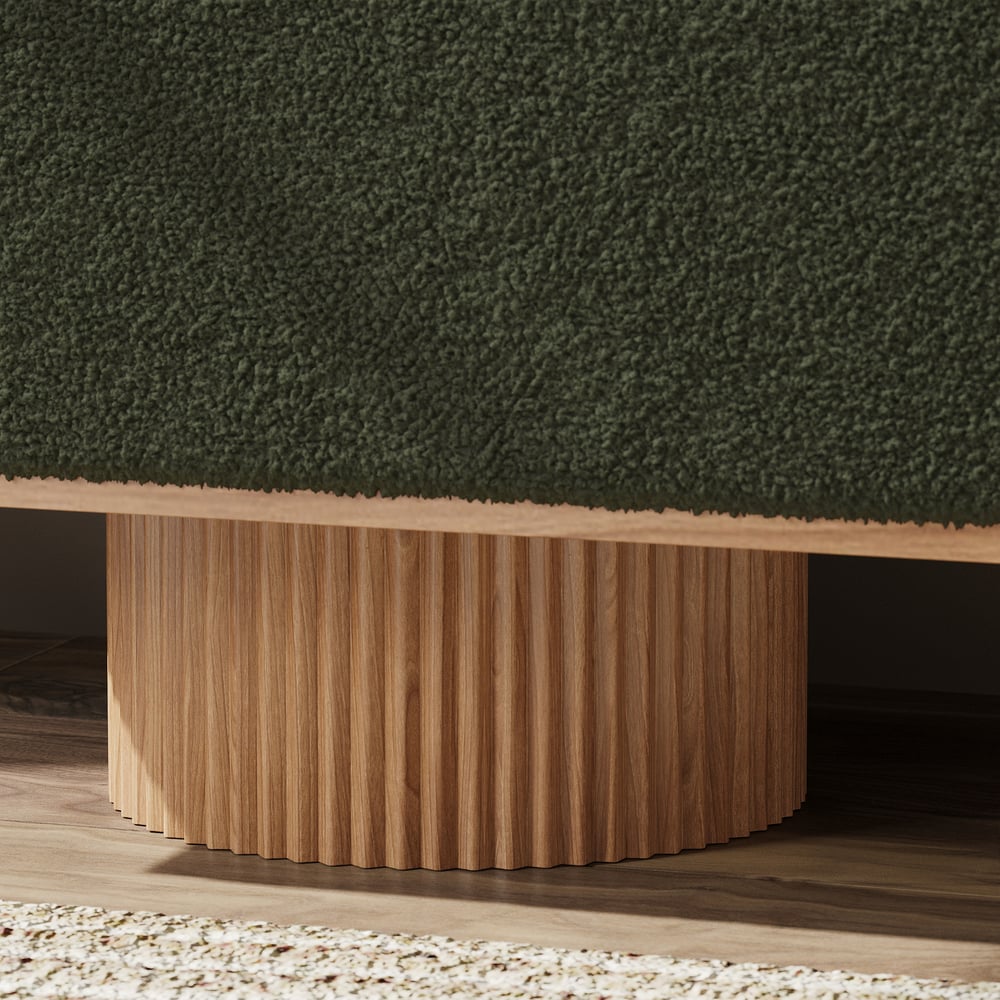 Teddy Fabric Fluffy Faux Fur Flip Top Wood Storage Entryway Bench window image