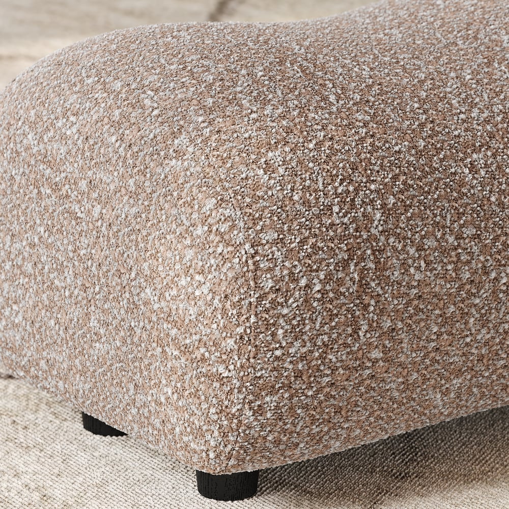 15" výkonný zakřivený otoman Boucle obrázek okna
