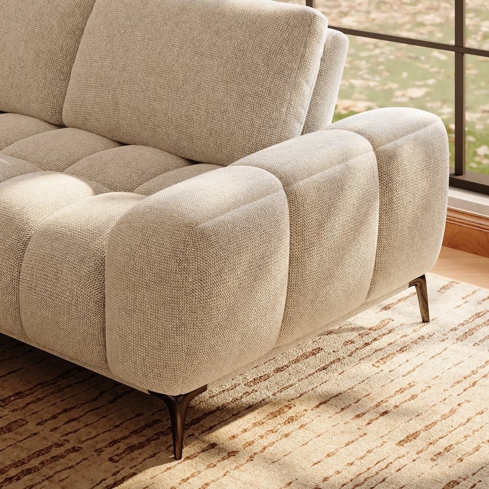 Chaise Chenille Adjustable Backrest Sectional Sofa window image