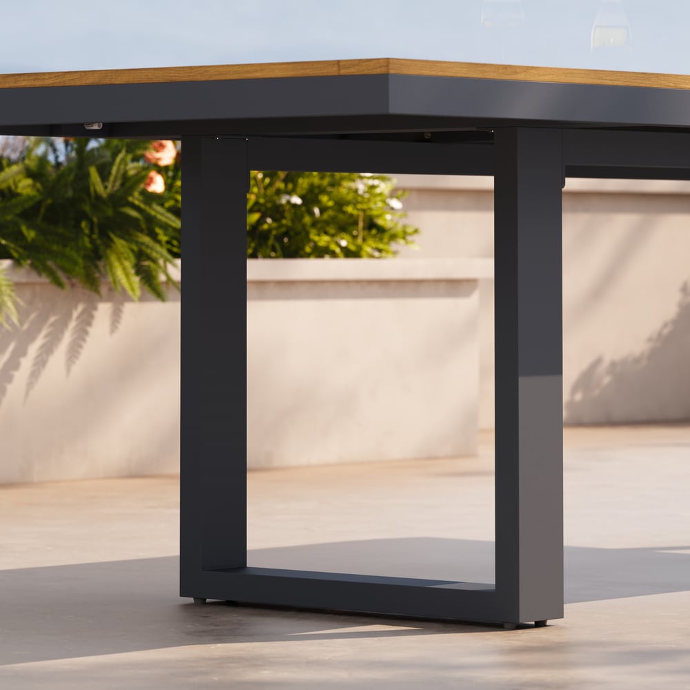 Tevara Outdoor Extendable Teak & Aluminium Dining Table window image