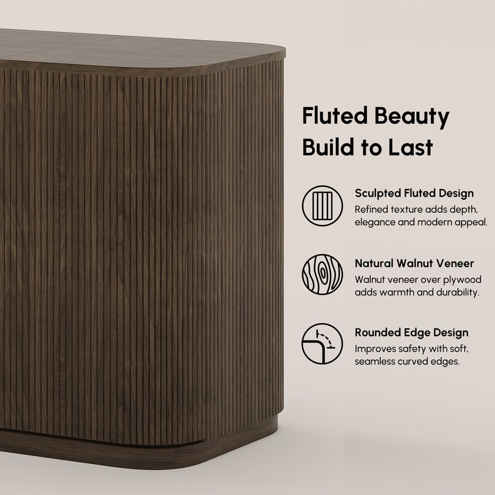 Velign 60" Walnut Standing Computer Desk with 2-Door Storage Cabinet window image