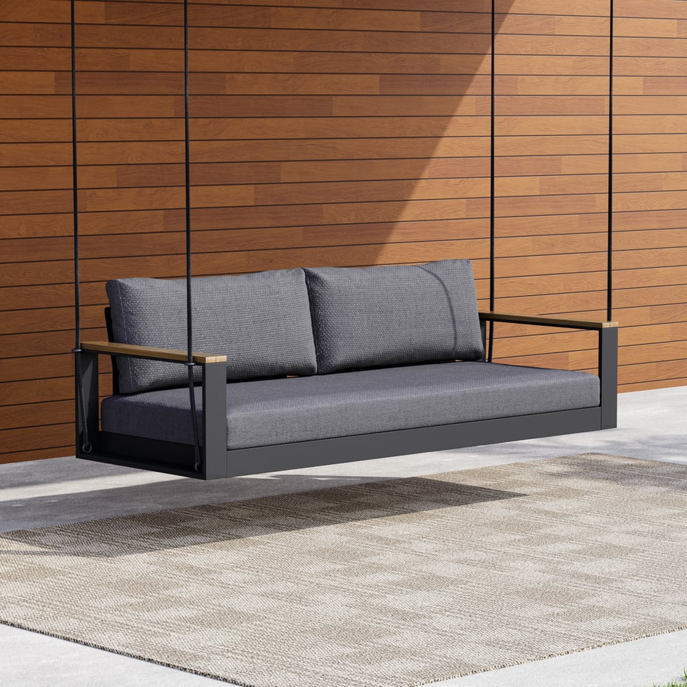 600D Tough Canvas Waterproof Outdoor Swing Covers in Black window image