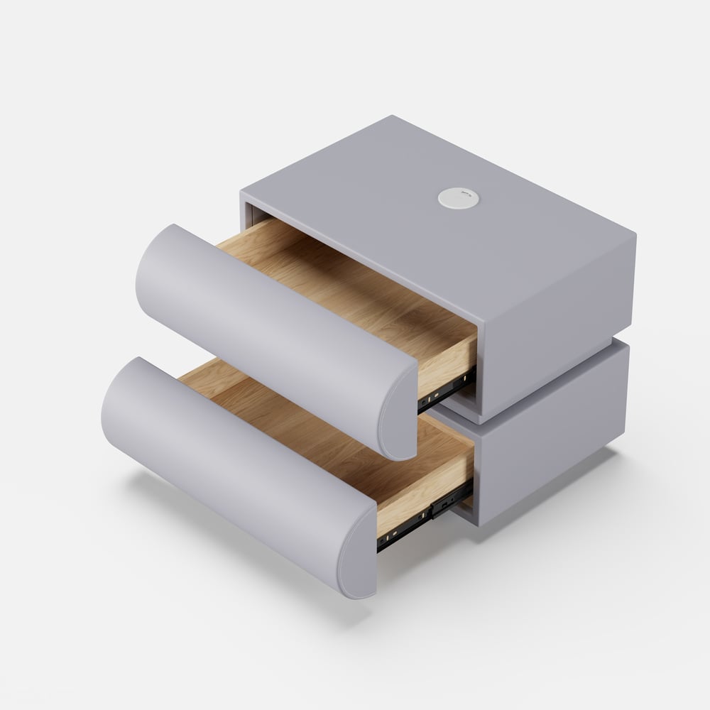 Humply Leather Floating Smart Nightstand with 2 Drawers window image