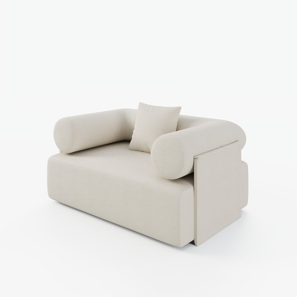 Serene Modern White Chenille Velvet Lounge Accent Chair window image