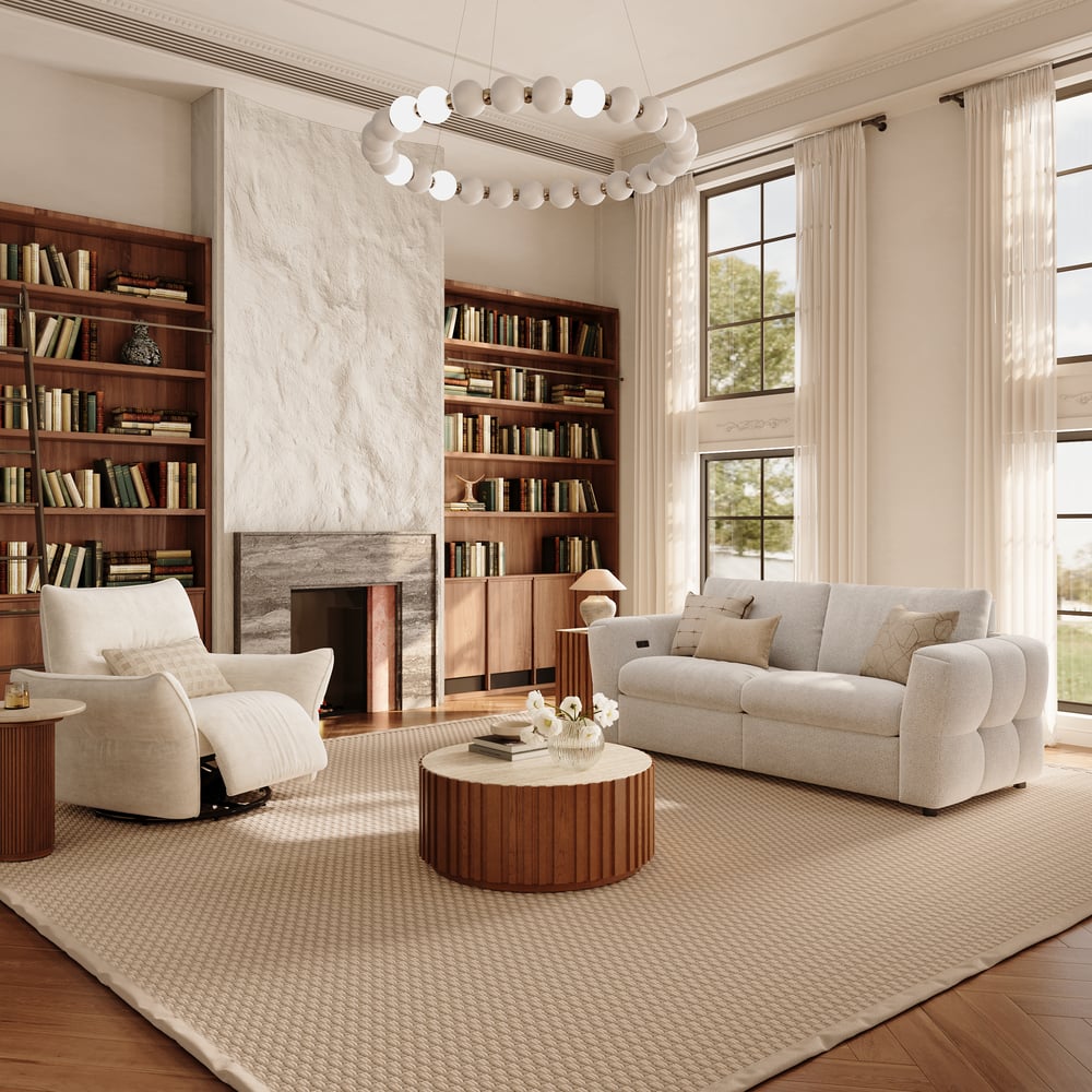 Glidio Chenille Power Reclining Sofa with Adjustable Headrests window image