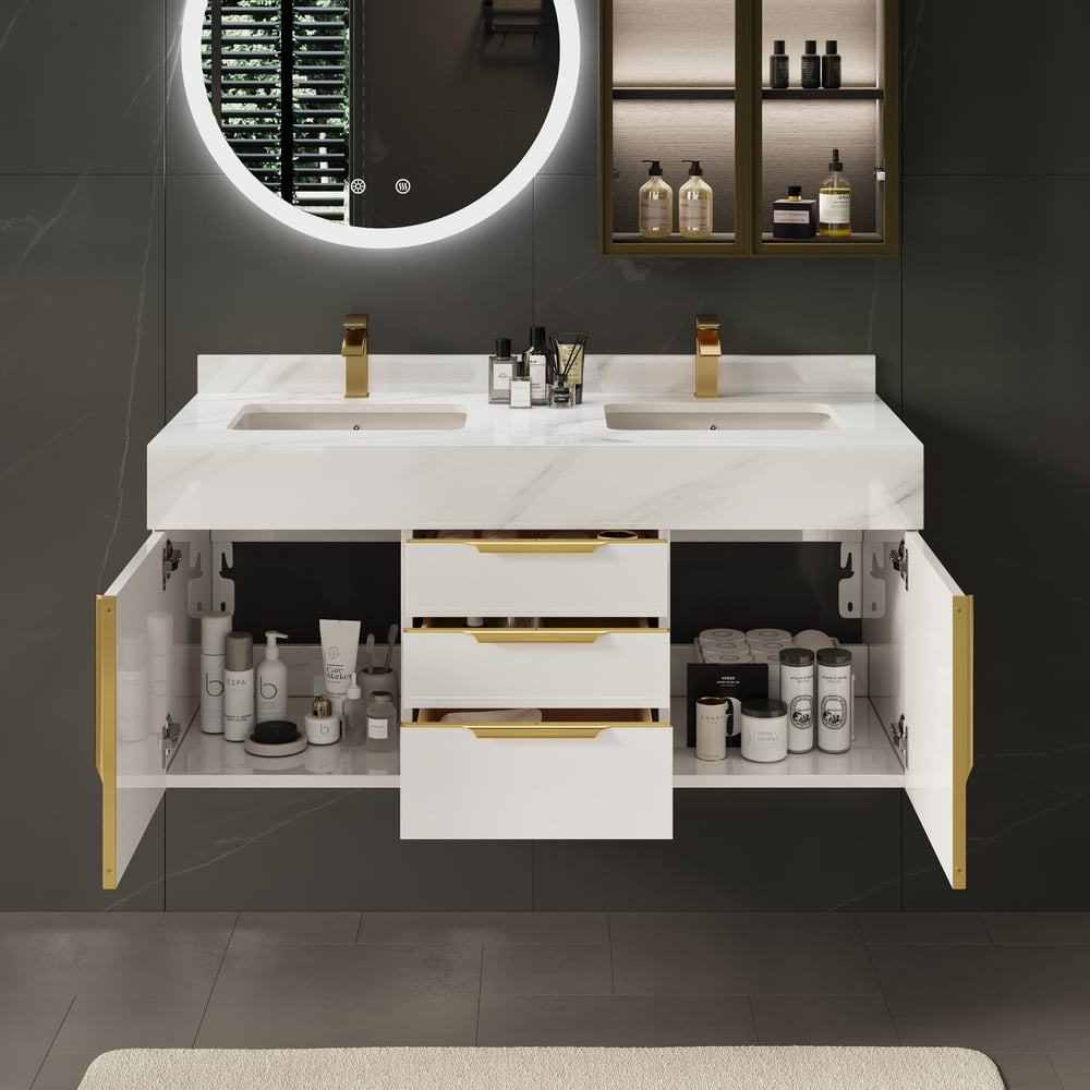 Aro 120cm Floating Double Bathroom Vanity with Sink and Sintered Stone Top window image
