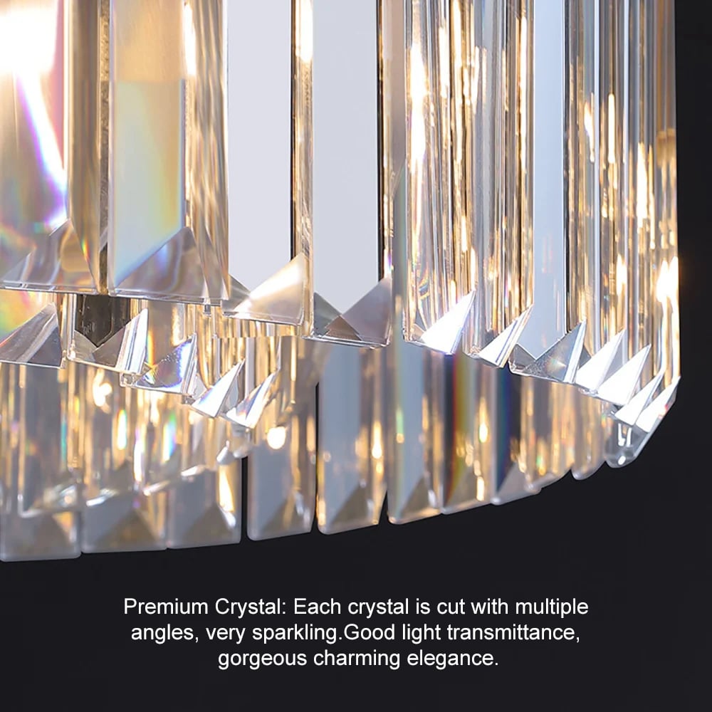 Ensemble de lustre moderne en cristal LED et éclairage pour îlot de cuisine Fixedo image de fenêtre