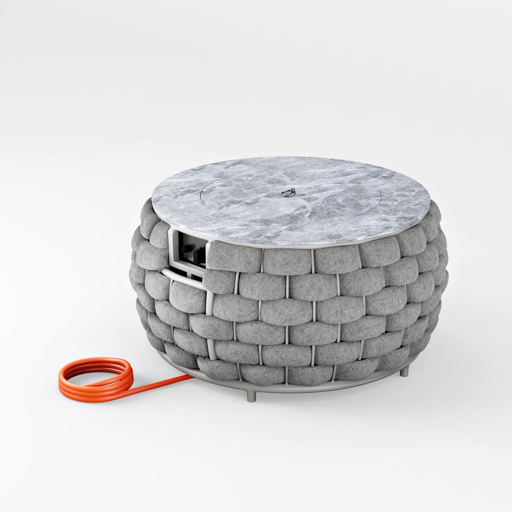 Table de brasero ronde sans fumée au propane Cocaro Outdoor 700 mm en gris image de fenêtre