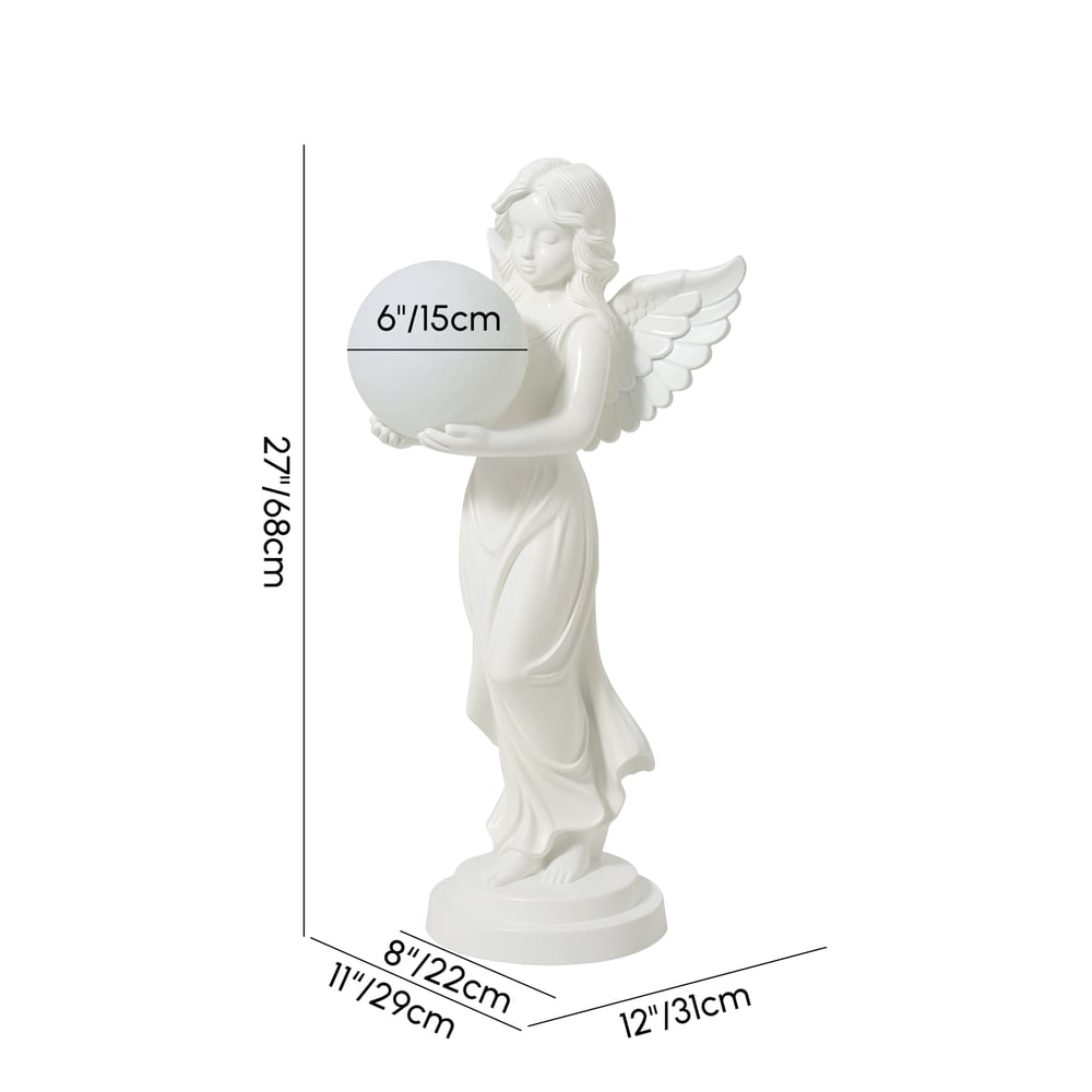 Angel Statue with Decorative Light Globe & Remote Control weights dimensions image