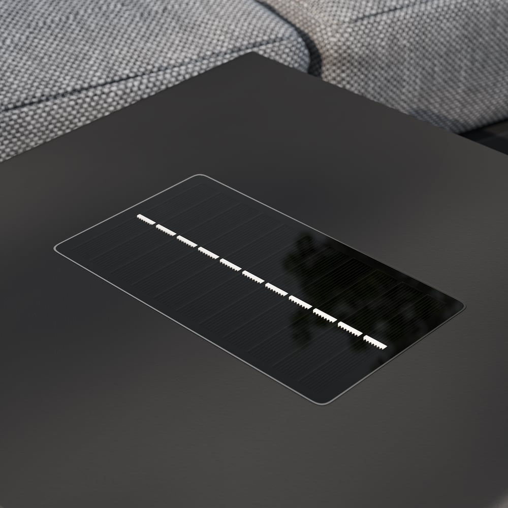 Tevara Outdoor Teak & Aluminum Solar Side Table (17") window image