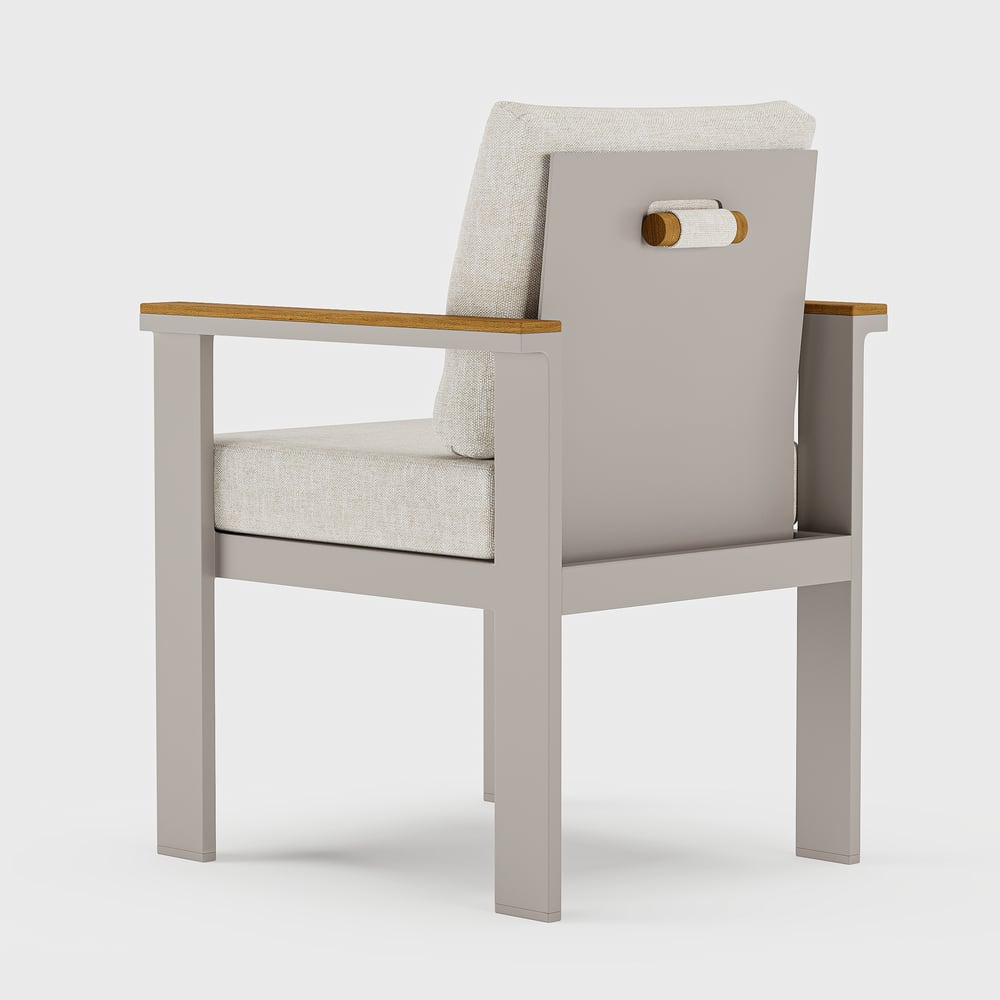 Tevara Outdoor Teak & Aluminium Dining Chairs in Sand, Set of 2 window image