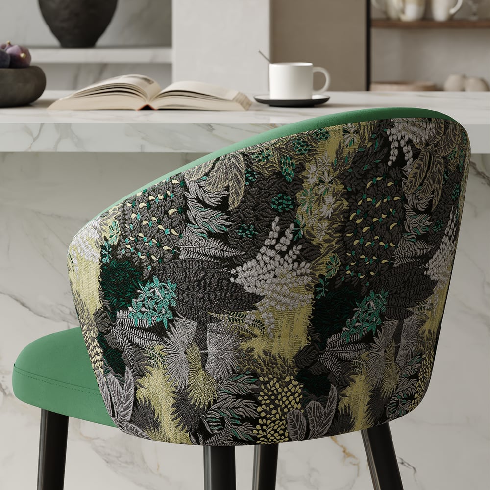 Arcora Green Bar Stool with Upholstered, 1 Piece window image