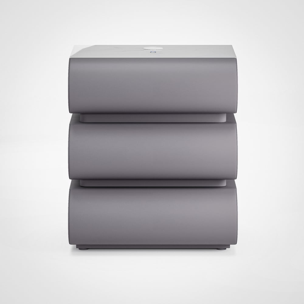 Humply Leather 3-Drawer Smart LED Nightstand window image