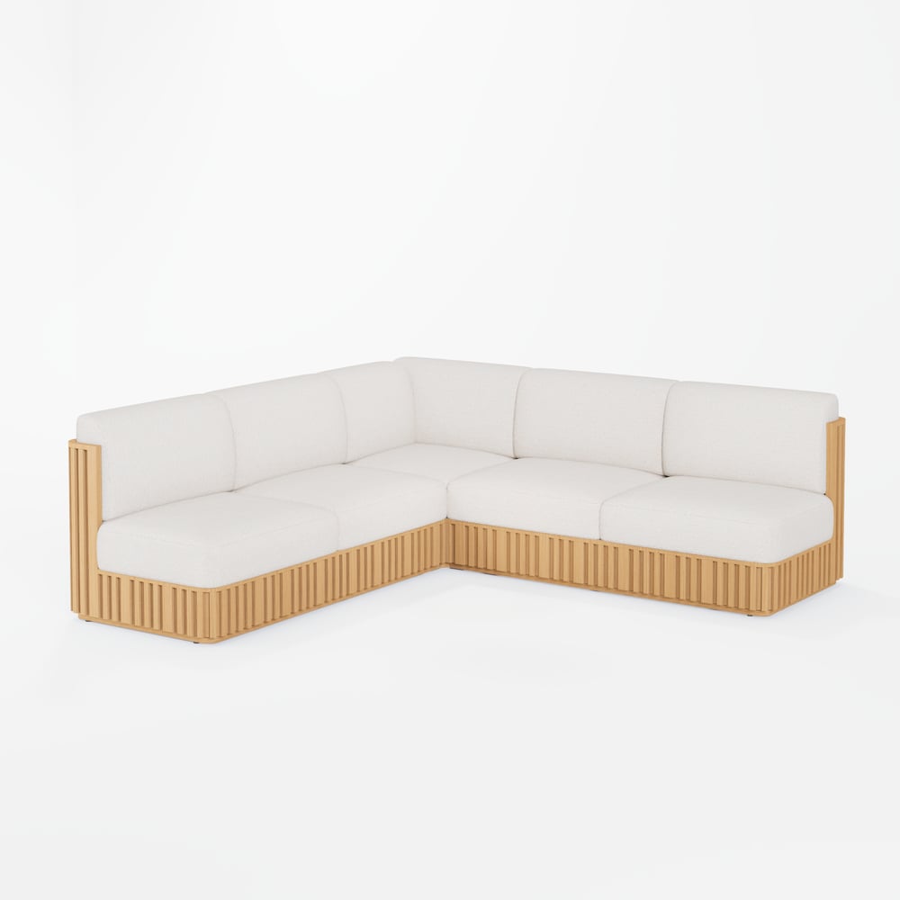 Flutera 3-Piece Outdoor Fluted Aluminum Sectional Sofa Set window image