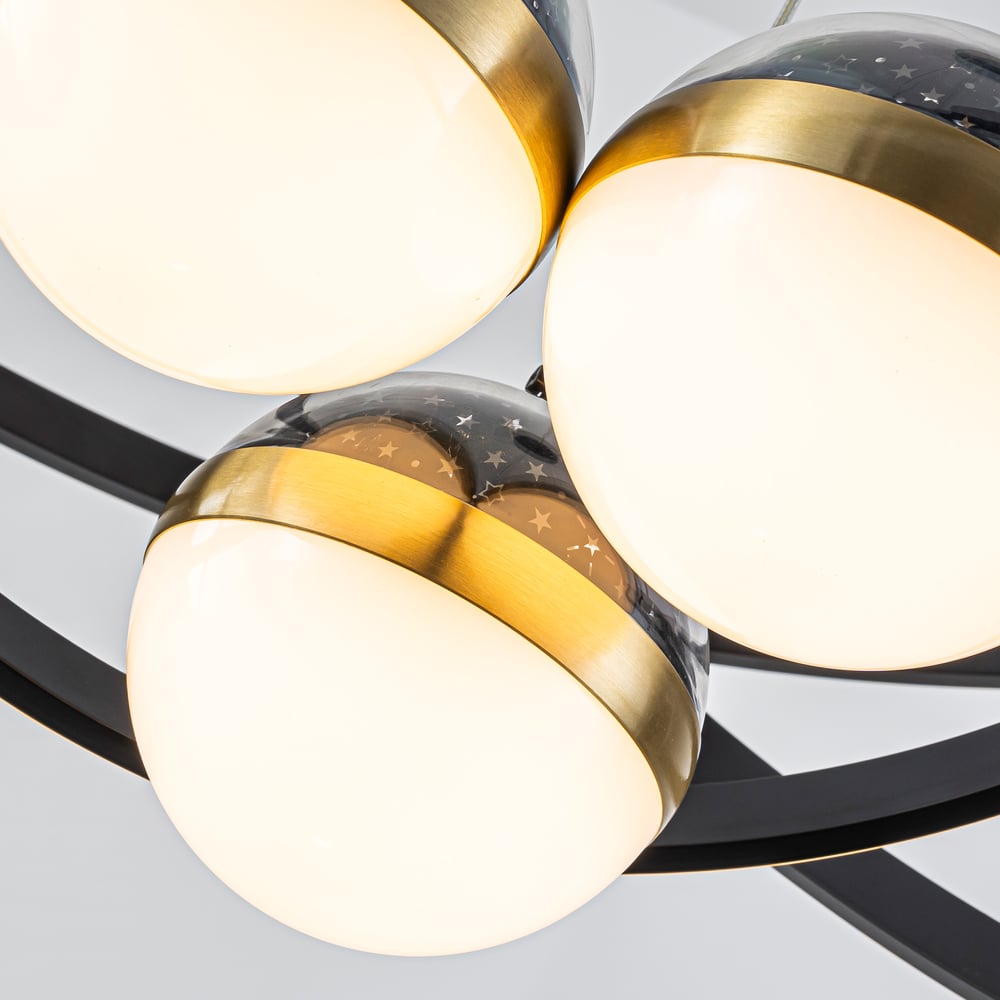 31" 6-Light LED Chandelier with Starry Projection, Dimmable & Adjustable window image