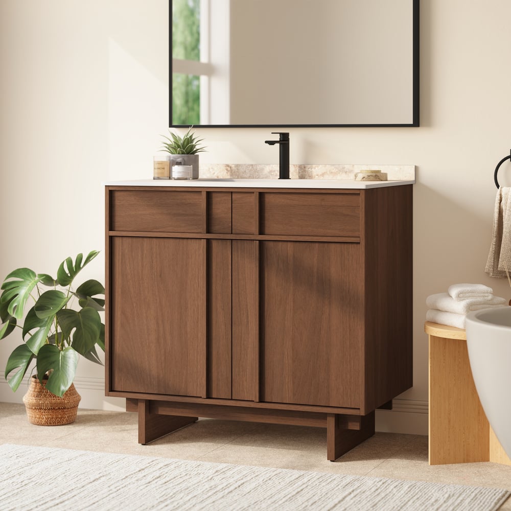 Panvyr 92cm Single Bathroom Vanity with Sink and Sintered Stone Top window image