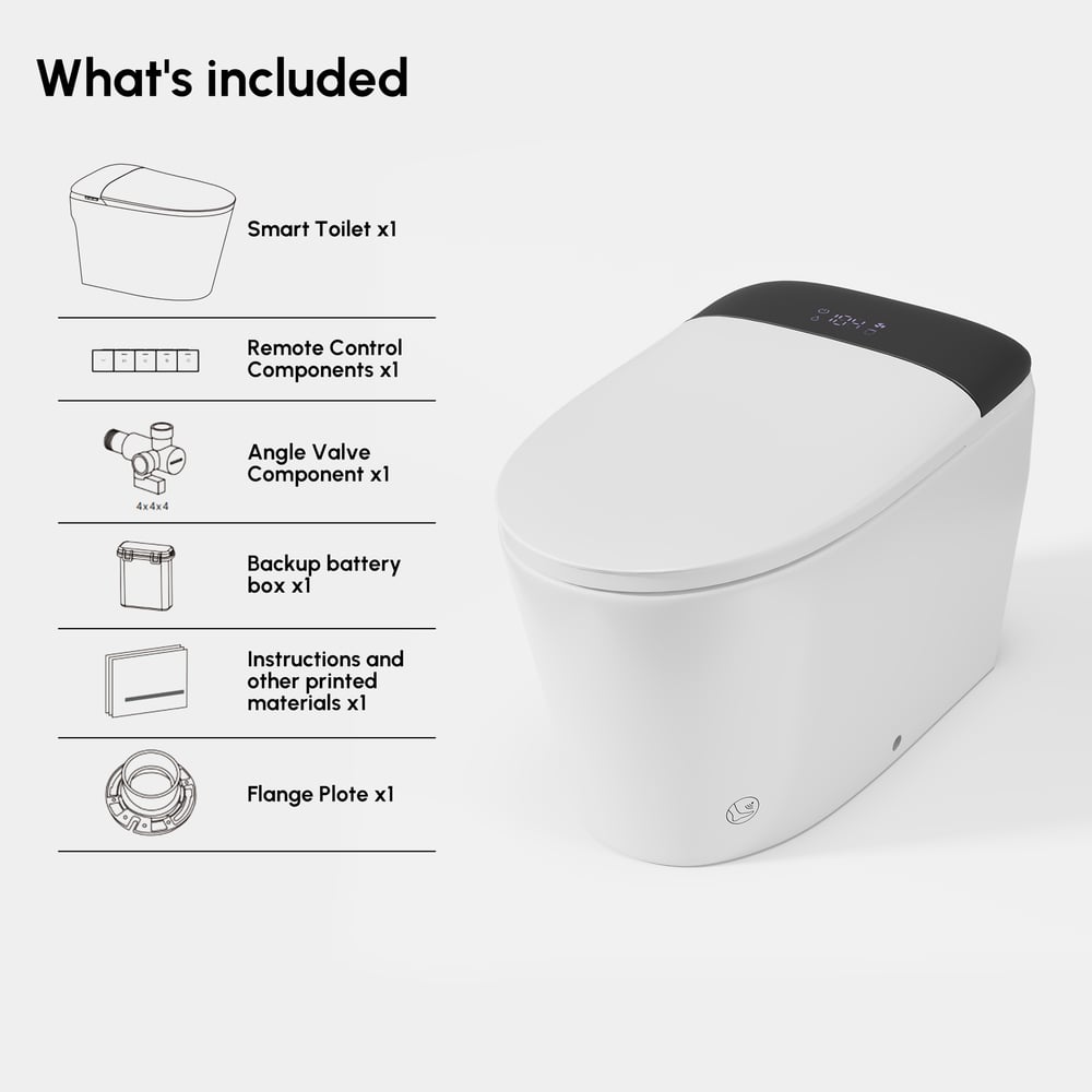 Smart Bidet Toilet with Built-in Tank, Foam Shield, Comfort Seat Height, Auto-Open Lid window image