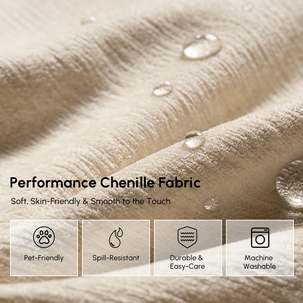Creaseo Chenille Fold-Down Sofa Bed with Removable Cover window image