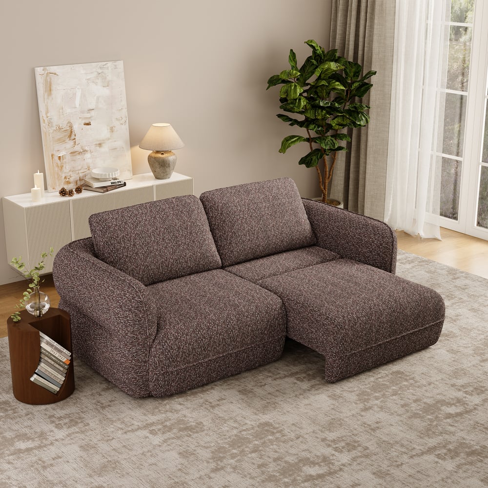 Canapé-lit convertible électrique 2 places en chenille moderne de 220 cm avec télécommande image de fenêtre