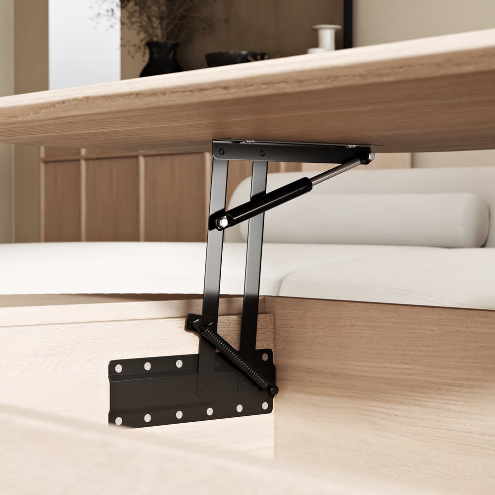 Mesa de Centro Retrátil Oval de 47" Mid-Century Modern Imagem da janela