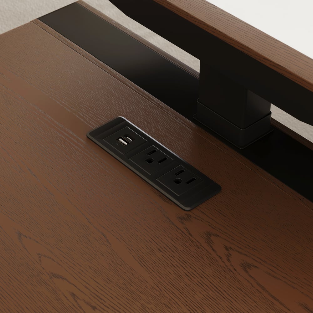 Modern 71" Modular Executive Standing Desk with Storage, Power Access & Memory Control window image