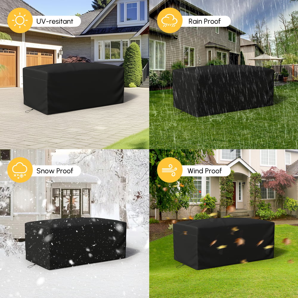 Tevara 600D Tough Canvas Waterproof Outdoor Patio Fire Pit Cover window image