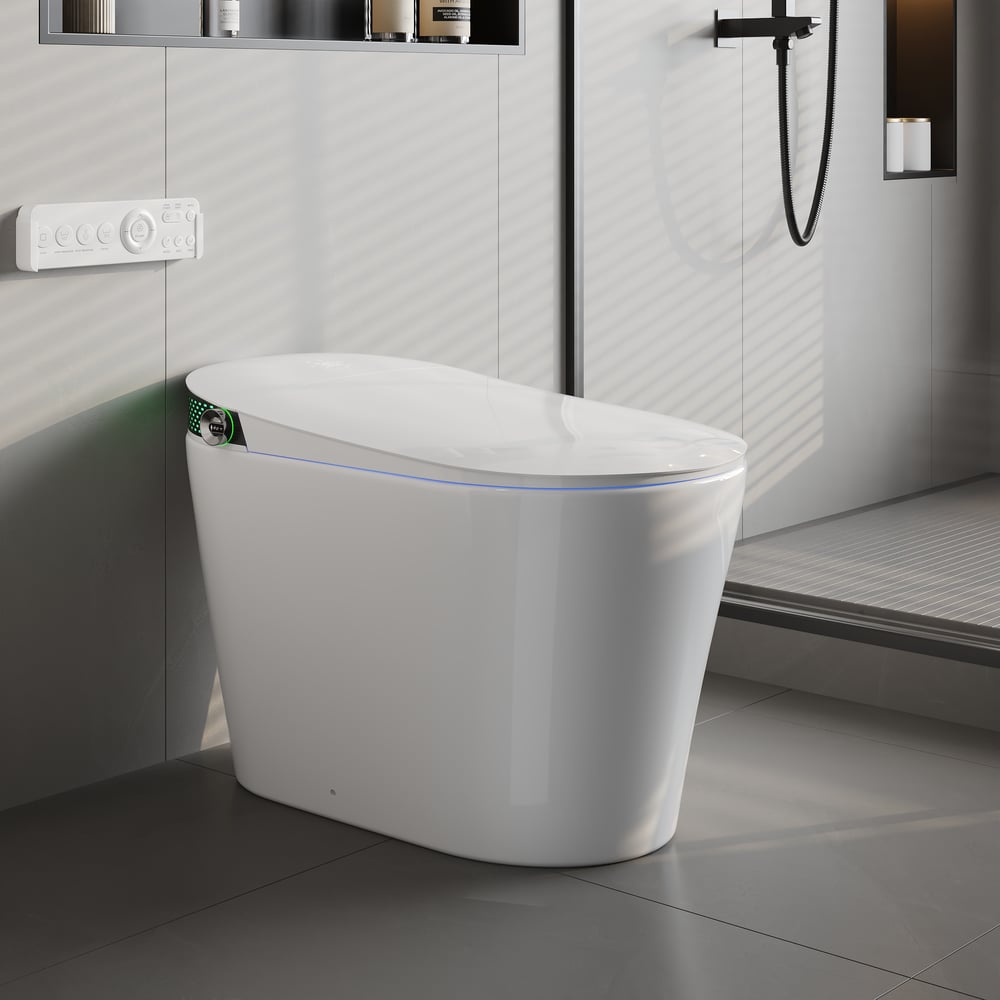 Inodoro Inteligente Bidet Glowin K5 con Apertura Automática, Tanque Integrado, Asiento para Niños, Altura de Silla, CE, 1.28 GPF Imagen de ventana