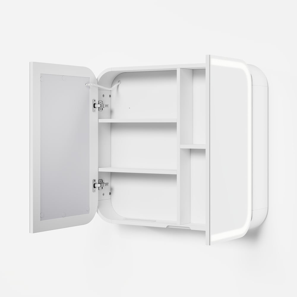 31" LED Bathroom Mirror Cabinet with Defogger, 3-Color Light, Tissue Slot window image