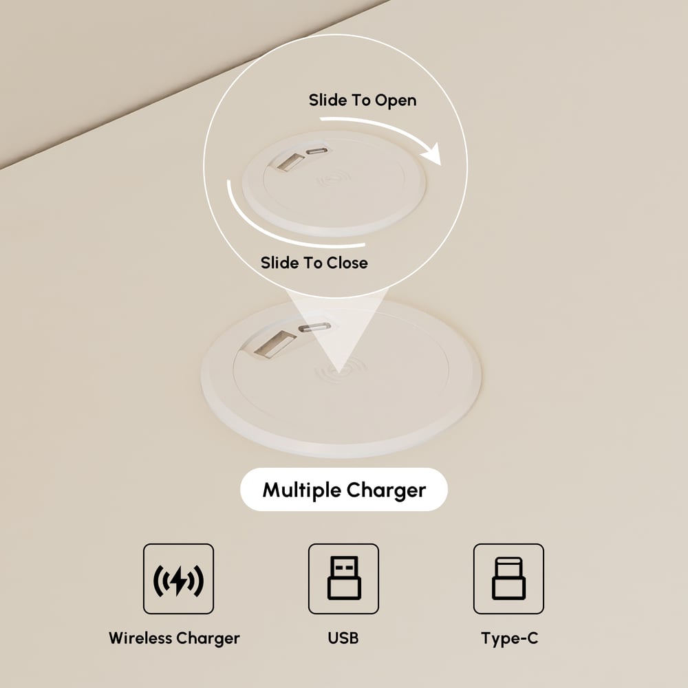 Comodino Smart Flottante in Pelle Humply con 2 Cassetti Immagine della finestra