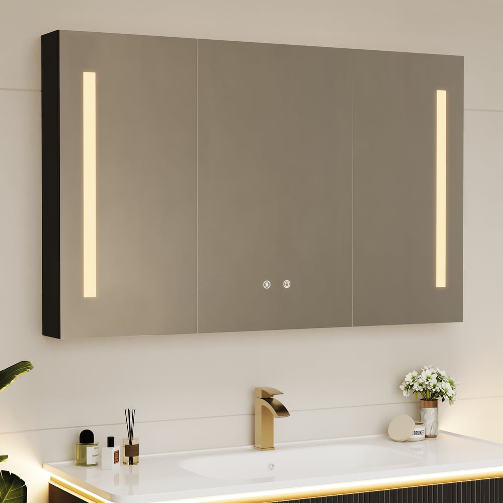 47" Modern Wall-mounted LED Bathroom Medicine Cabinet Vanity Mirror with Storage window image