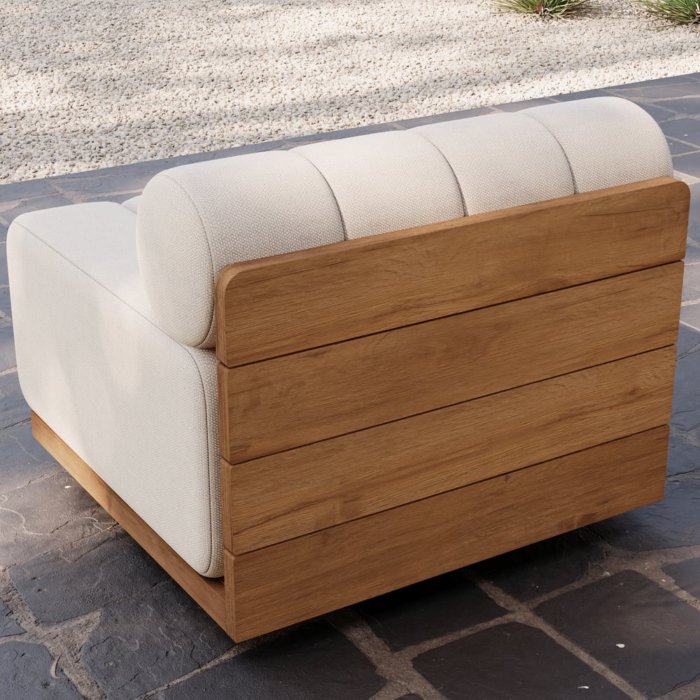 Resaro Outdoor Teak & Aluminum Swivel Lounge Chair window image