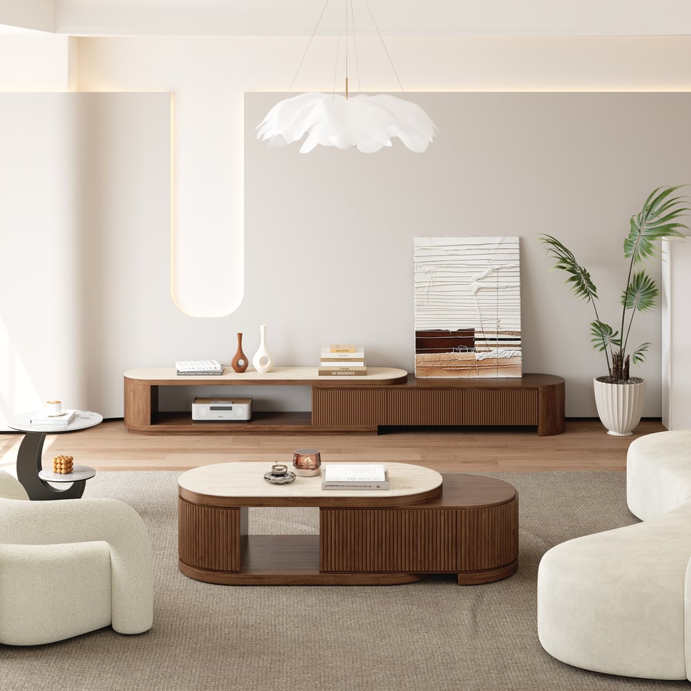 Velar 47"-67" Extendable Sintered Stone Top Coffee Table with Storage window image