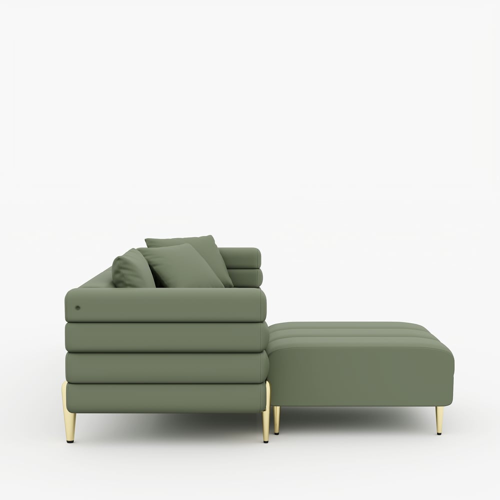 Axial 3-Piece Sofa Set of Chaise Sofa with Ottomans & Accent Chair window image