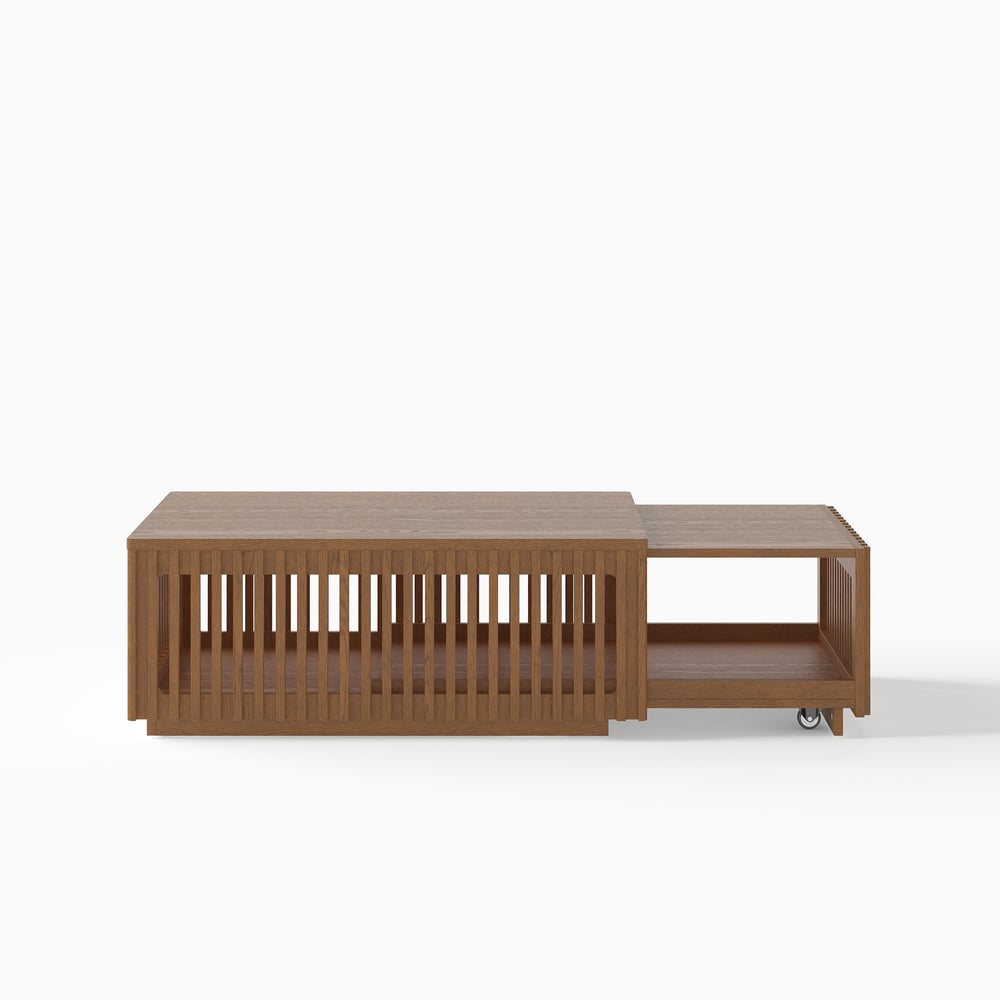 33"-55" Extendable Walnut Coffee Table with Storage window image