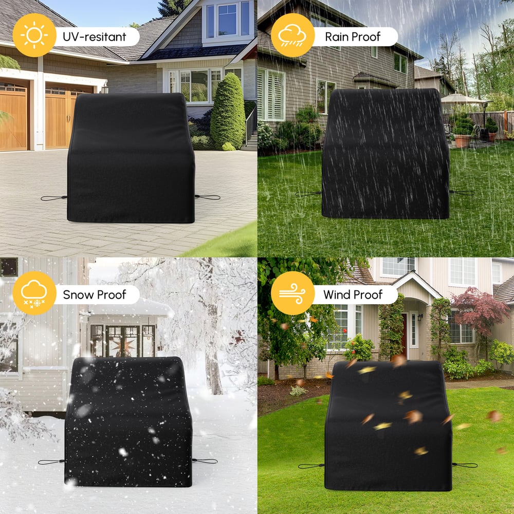 600D Polyester Waterproof Weatherproof Patio Chair Cover Black window image