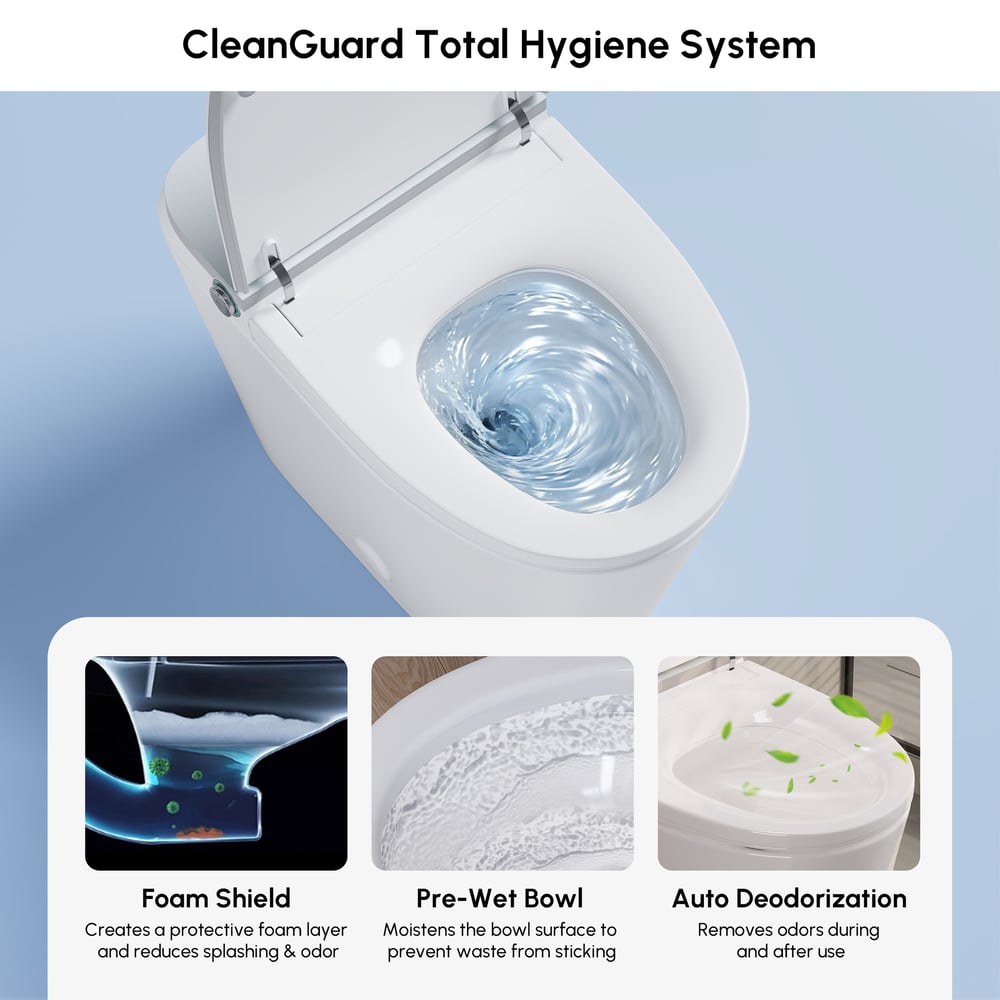 Hynova AX9 Smart Bidet Toilet with Powerful Flush, Built-in Tank, Foam Shield, ADA window image
