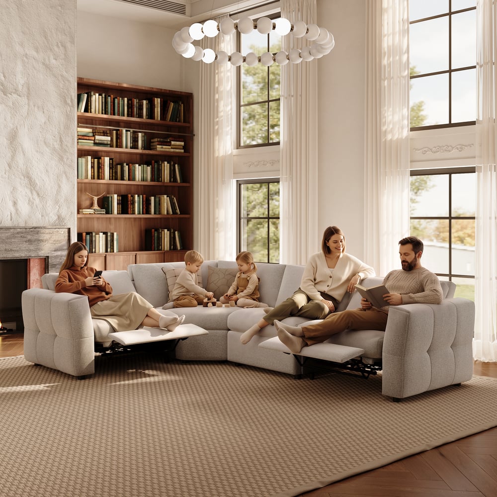 Glidio Chenille Power Reclining Sofa with Adjustable Headrests window image