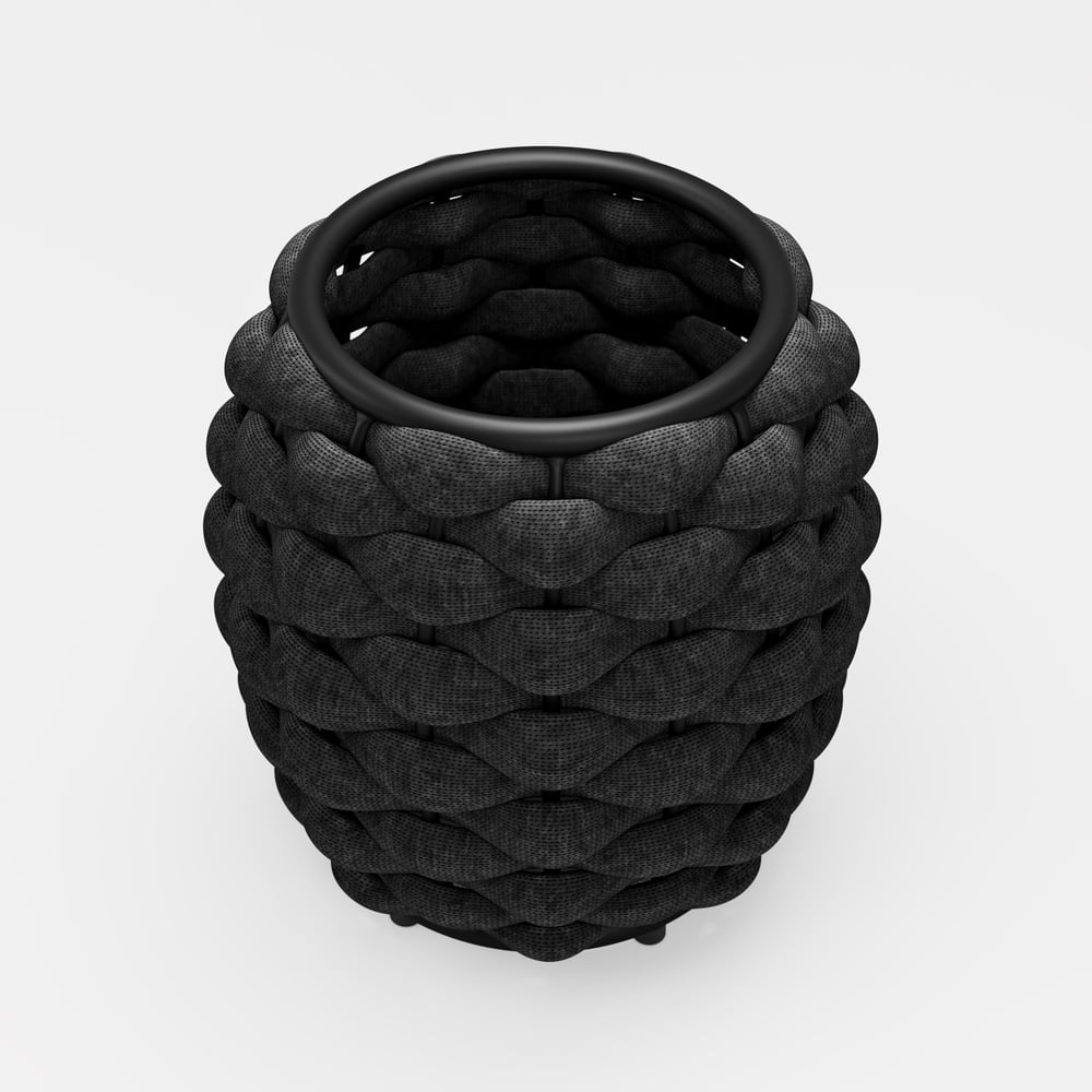 Cocaro Outdoor Rope-Woven Side Table with Storage & Slate Top in Dark Gray window image