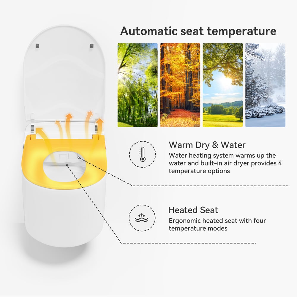 Fitro H3 Wall-Mounted Smart Bidet Toilet with Built-In Tank, Foam Shield, cUPC & ETL window image