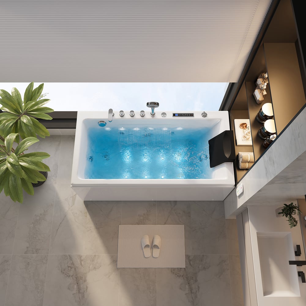 59" Whirlpool Bathtub with 7 Massage Jets, 8 Air Jets & Thermostatic Control window image