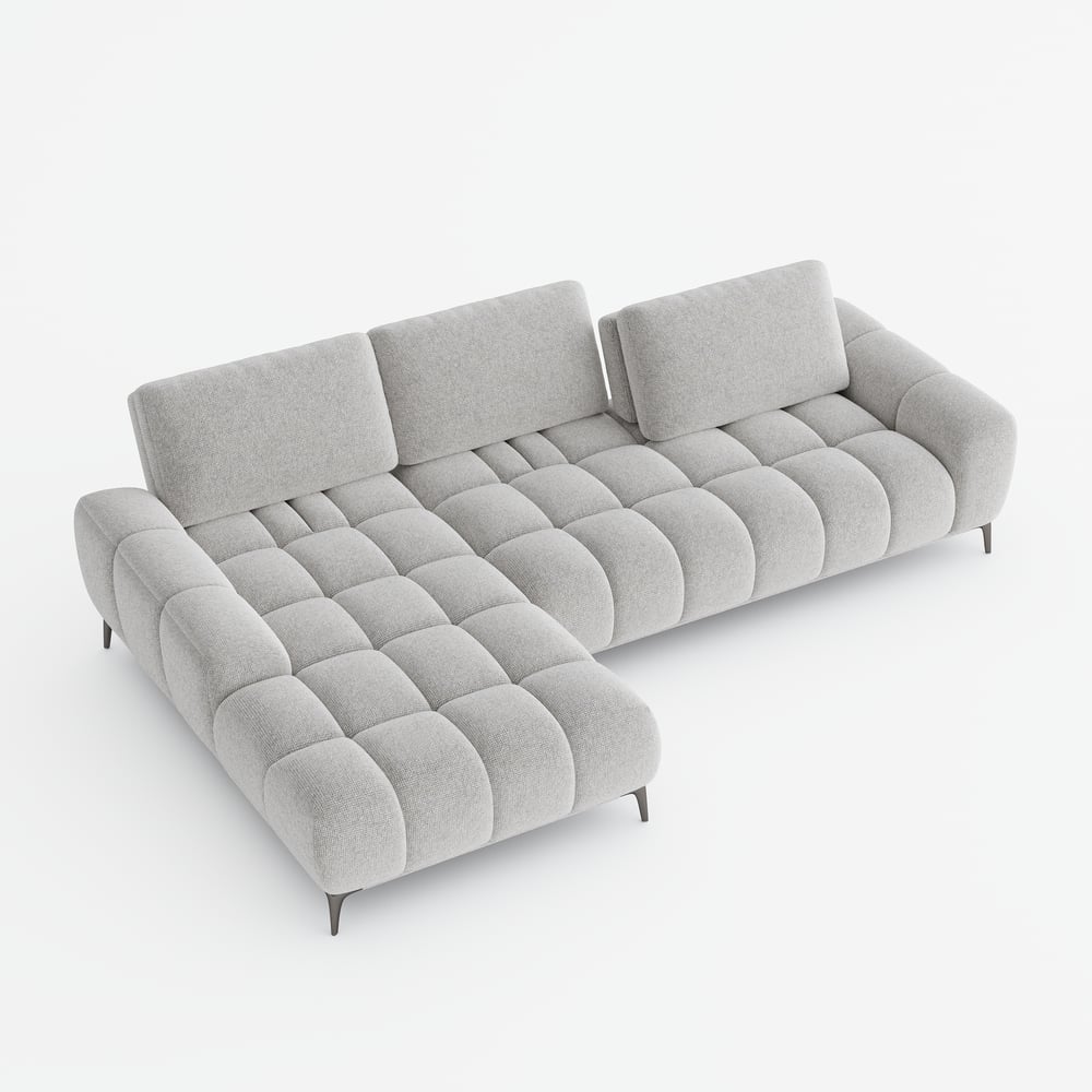 Chaise Chenille Adjustable Backrest Sectional Sofa window image
