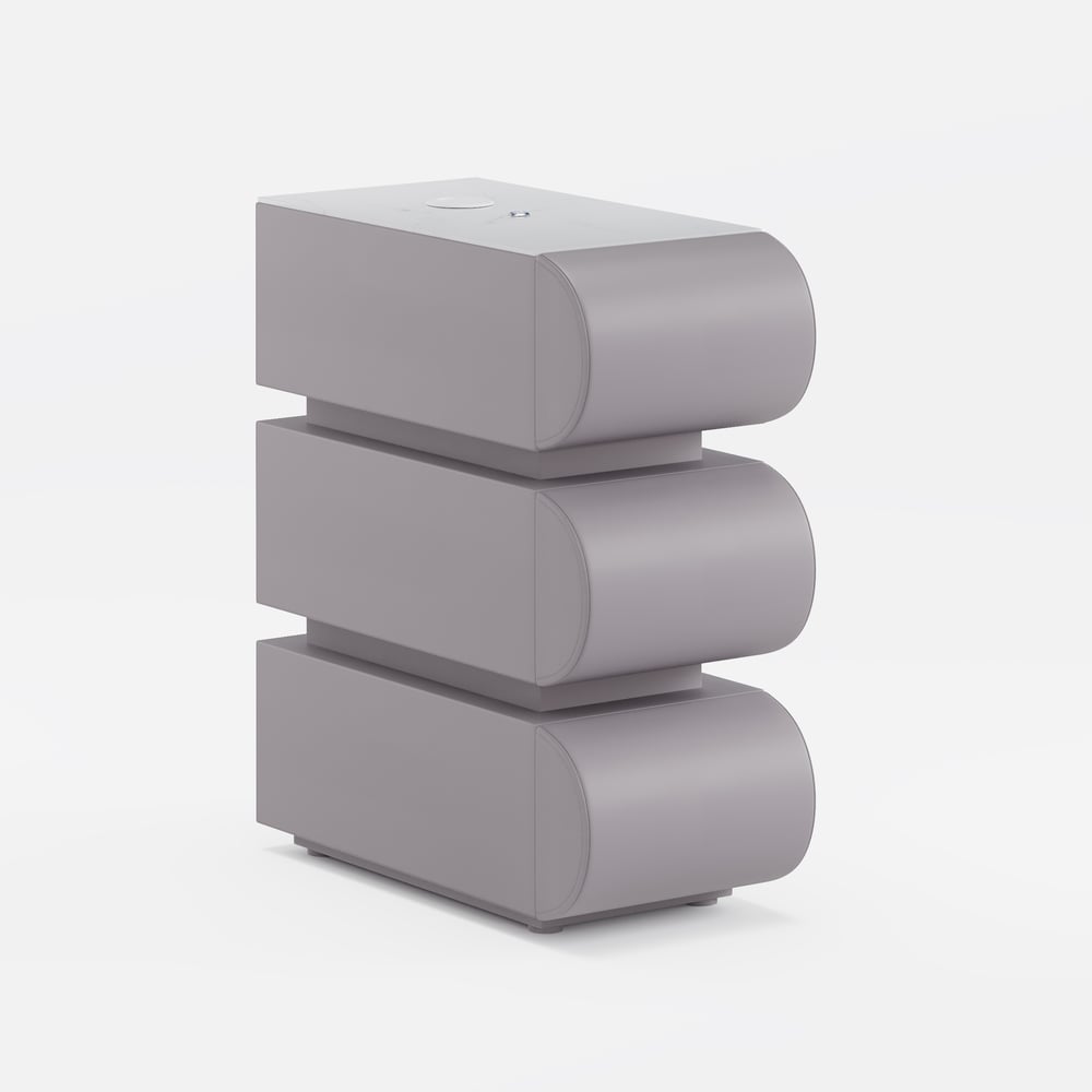 Narrow Humply Leather 3-Drawer Smart Nightstand with Sintered Stone Top window image