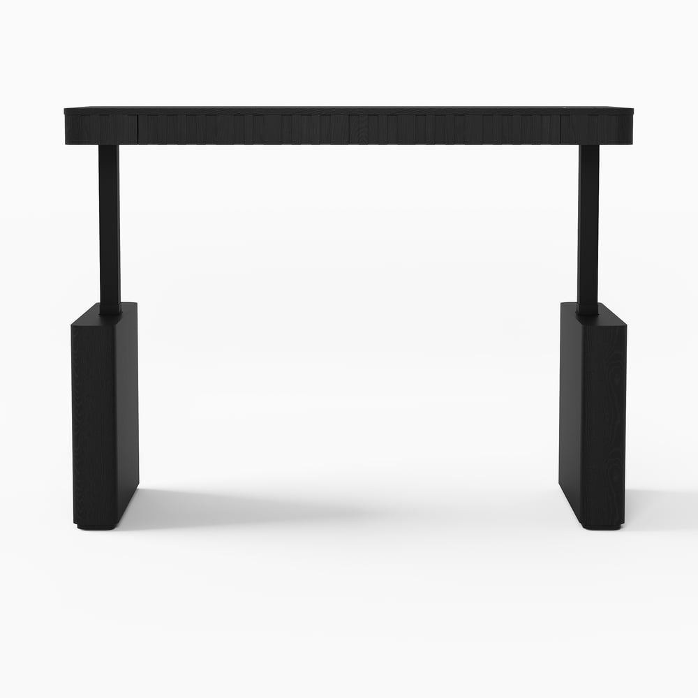 Aura 160 cm Black Fluted Electric Adjustable Standing Desk window image