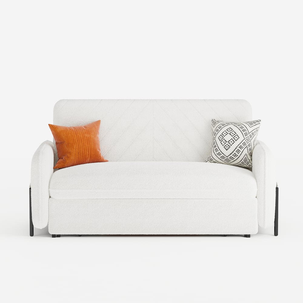 Sofá cama convertible de bouclé de 2 plazas 172 cm Imagen de ventana