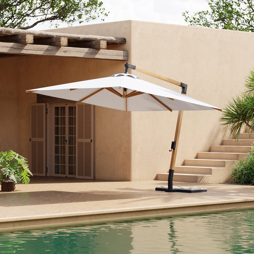 Parasol déporté de 2700 mm pour patio extérieur image de fenêtre