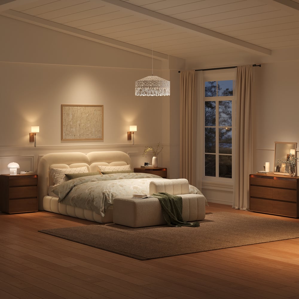 Meloa 24" Wooden 3-Drawer Smart Nightstand With LED Lighting & Charging Station window image