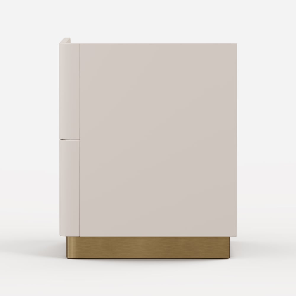 Table de chevet intelligente de 20" à 2 tiroirs avec plateau en pierre frittée et station de charge image de fenêtre