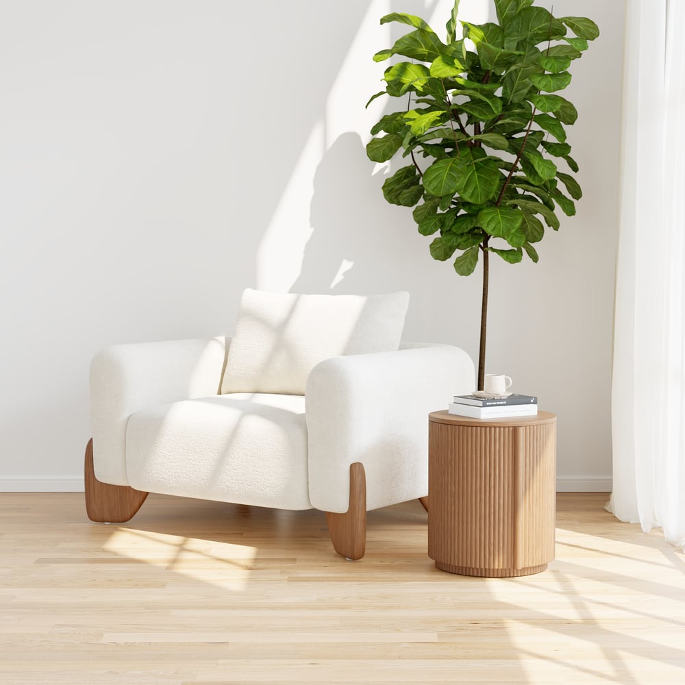 Round Fluted Side Table with Storage window image