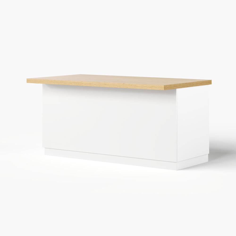 72" Japandi Style Wood Kitchen Island with Multi-Storage and LED Light Natural & White window image